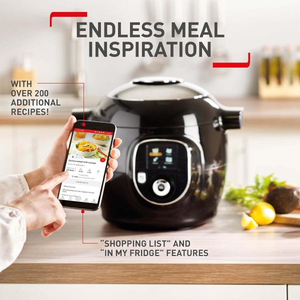 ⁦Tefal Cook4Me+ CY851840 One-Pot Digital Pressure Cooker - 6 Litre/Black and Stainless Steel⁩ - الصورة ⁦5⁩
