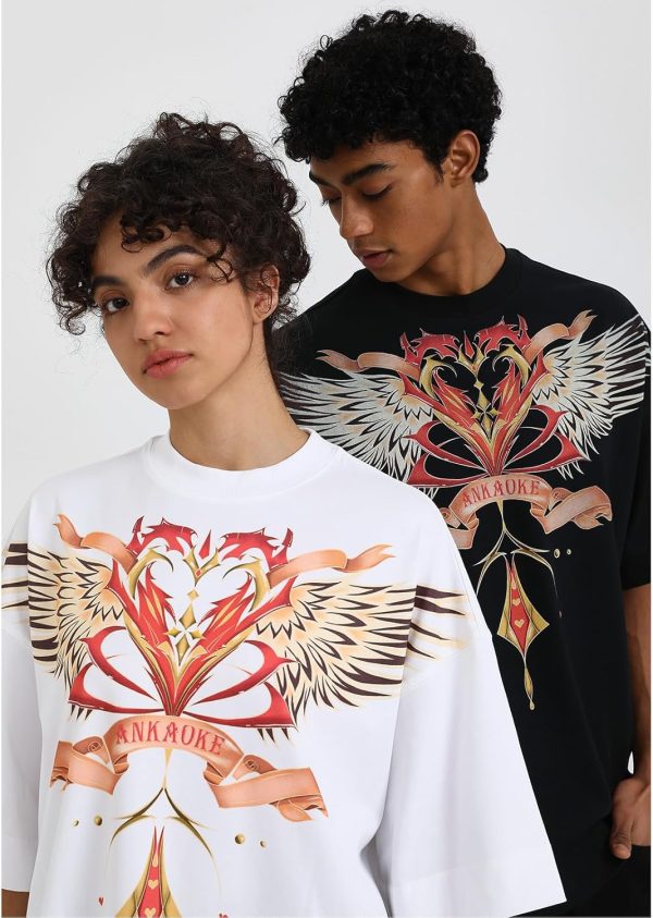 ⁦T-Shirts Oversized Love Wing Unisex Graphic Tee Tops⁩ - الصورة ⁦3⁩