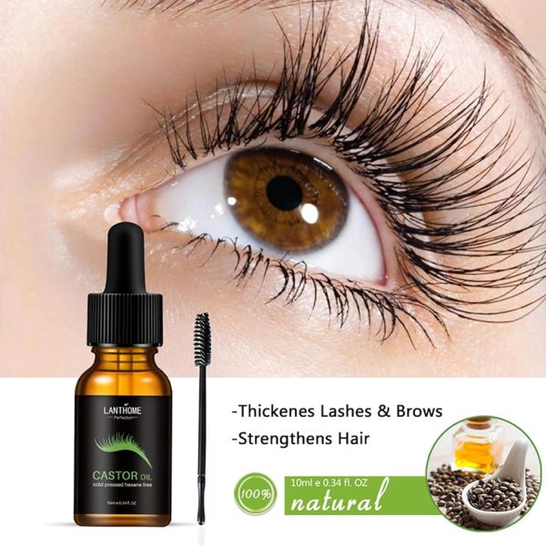⁦Natural Eyelash Treatment Serum, 10ml Cold Pressed Castor Oil for Eyelash Growth & Strengthening, Gentle Formula for Sensitive Skin⁩ - الصورة ⁦5⁩