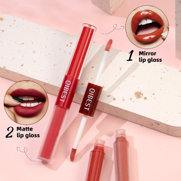 ⁦ELECDON 2-in-1 Lip Gloss & Matte Liquid Lipstick Set - 12 Colors Hydrating Velvet Lip Makeup Kit for Beauty Lovers⁩ - الصورة ⁦4⁩