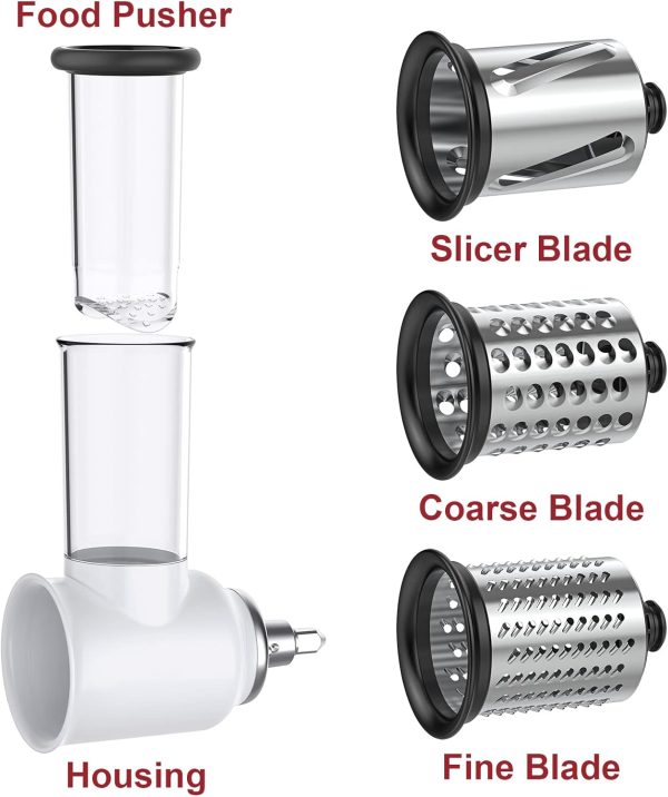 ⁦Slicer Shredder Attachment for KitchenAid Stand Mixers, Vegetable Cheese Grater Salad Maker Food Slicers Accessories for Kitchenaid, Easy Clean Dishwasher Safe Cheese Shredder by Gvode⁩ - الصورة ⁦3⁩