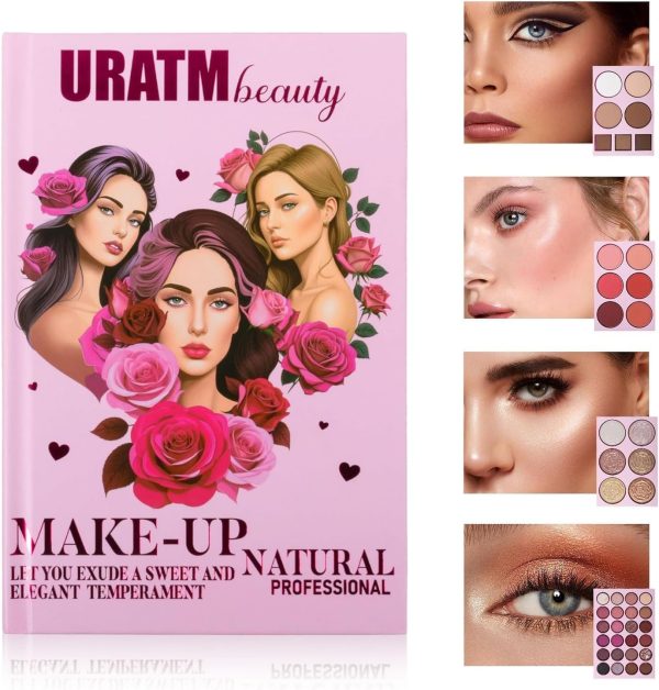 ⁦Azonee Foldable Makeup Palette Set, High-Chroma Eye Makeup Palette, Portable and Long-Lasting | Contour Blush Highlight Eyeshadow, 43 Shades for A Variety of Looks, Cosmetics Gift Set⁩ - الصورة ⁦8⁩