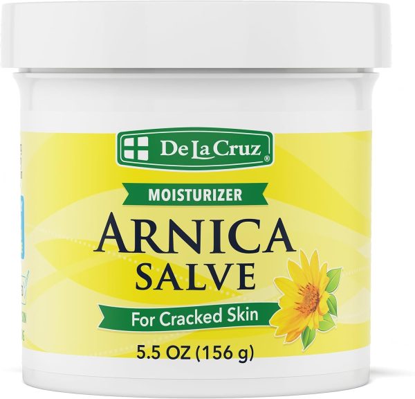 De La Cruz Arnica Salve, Foot Cream for Dry and Cracked Feet and Moisturizing Hand Lotion for Dry Hands, 24 Hour Moisture for Dry and Rough Skin - JUMBO SIZE 5.5 OZ
