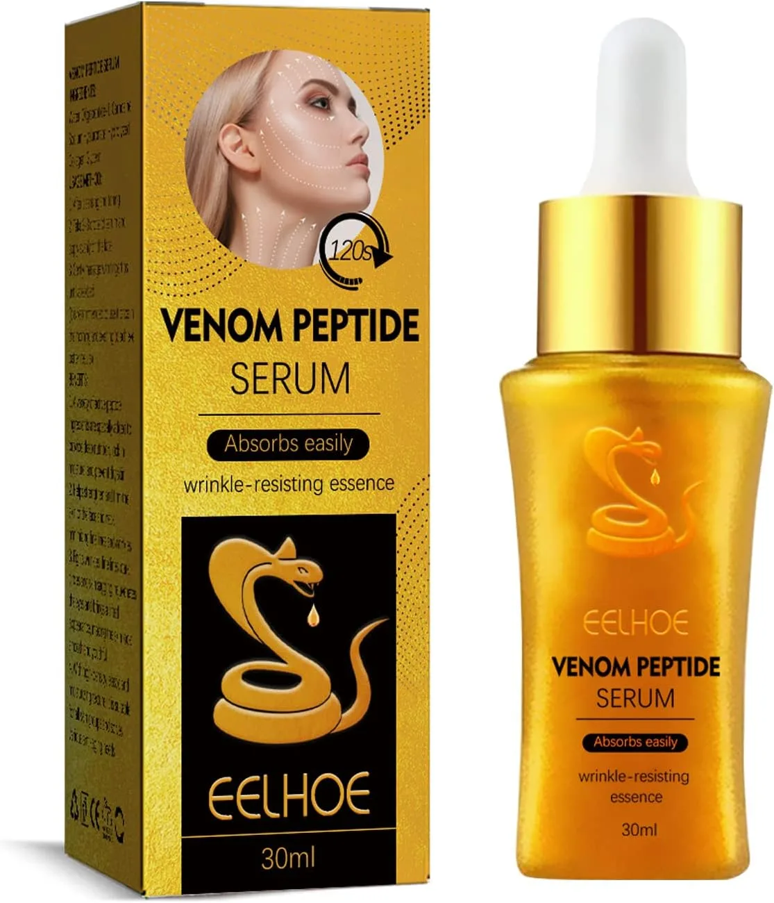 Snake Peptide Facial Serum (30ml), Advanced Anti-Wrinkle & Anti-Aging Serum – Boosts Collagen, Restores Skin Elasticity – Lifting, Firming, and Tightening for Smoother Skin