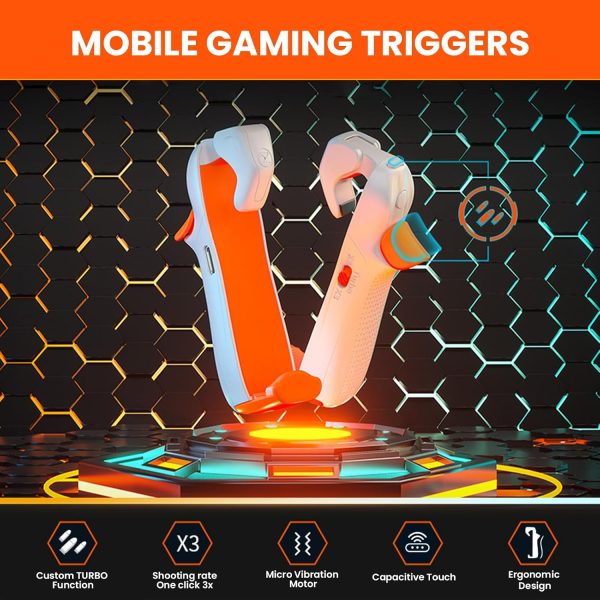 ⁦Mobile Gaming Triggers,1 Piece Mobile Game Controllers Plug and Play,Call of Duty Mobile for iOS and Android Phone 4.7-6.5 inches Game Trigger for PUBG/Fortnite/COD(White)⁩ - الصورة ⁦2⁩