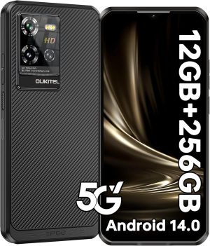 WP50 Rugged Phone Unlocked 5G-12GB RAM+256GB ROM Cell Phones, 6.6" Screen, 48MP Camera, 6500mAh Battery Smartphone, 5G Dual SIM Android 14 IP68/IP69K Waterproof Phone, NFC/GPS/T-Mobile