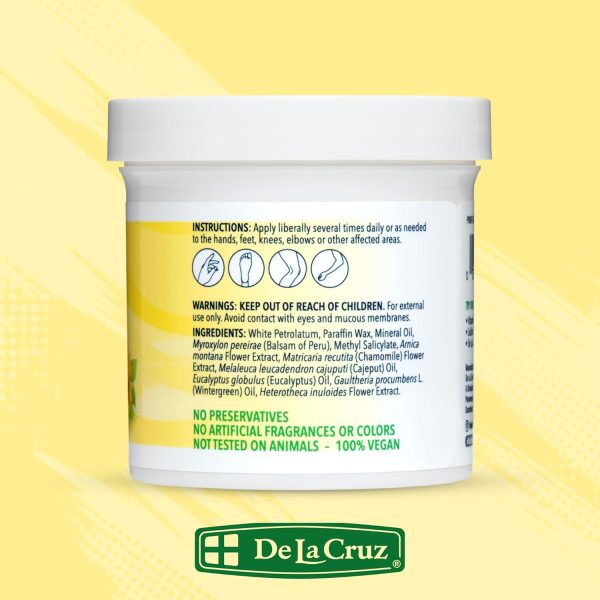 ⁦De La Cruz Arnica Salve, Foot Cream for Dry and Cracked Feet and Moisturizing Hand Lotion for Dry Hands, 24 Hour Moisture for Dry and Rough Skin - JUMBO SIZE 5.5 OZ⁩ - الصورة ⁦8⁩