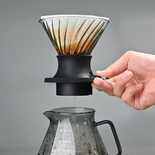⁦ZYNOXITY Smart Coffee Dripper Set: Manual Pour Over Coffee Maker with Glass Carafe, Reusable Filter, and Scale - Perfect for Home, Cafe, or Camping - Black or Clear - Ideal Gift Kit⁩ - الصورة ⁦5⁩