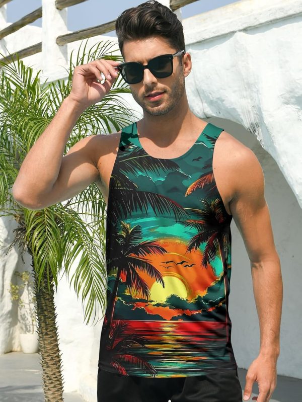 ⁦RAISEVERN Funny 3D Printed Tank Tops Mens Summer Sleeveless Vest T-Shirt⁩ - الصورة ⁦3⁩
