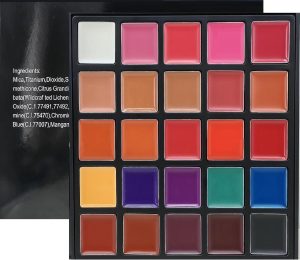 YARLADY 25 color Lipstick Lip Gloss Palette 24H Long-lasting moisturizing Waterproof matte Lip Palette Makeup,Pigmented Festival Halloween Body Face Paint Matte Lipstick Set