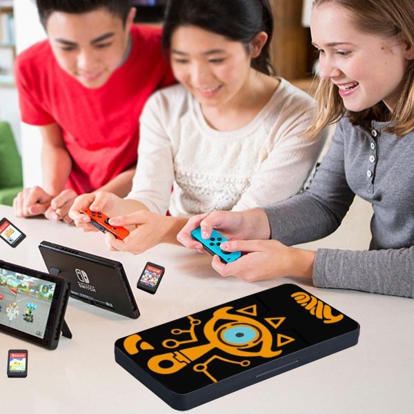 ⁦SWIUKPHE Game Card Case for Switch/SD Cards, Storage 24 Switch Game Cartridges and 24 Micro SD Cards, Portable Holder Pretty Cute Hard Shell with Magenic Closure, Black⁩ - الصورة ⁦6⁩