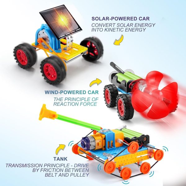 ⁦WEKUBA Science Experiments Toy for Kids, 5 in 1 Learning & Education STEM Robot Toys Craft Kits, Science Activities Experiment Engineering Project Electronics Age 8-12 Kids Gifts⁩ - الصورة ⁦3⁩