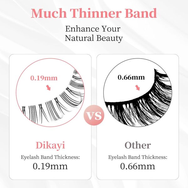 ⁦Excefore Natural Eyelashes Wispy False Eyelashes Natural Look, 5 Pairs Half Lashes Natural Look, Lash Clusters, Sunflower Eyelashes, Easy To Apply 5 Pairs⁩ - الصورة ⁦4⁩