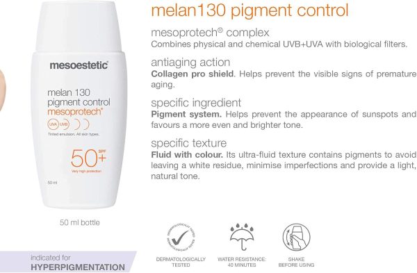 ⁦Mesoestetic Mesoprotech Melan 130 SPF & Pigment Control Face Cream for Sun Tan⁩ - الصورة ⁦2⁩