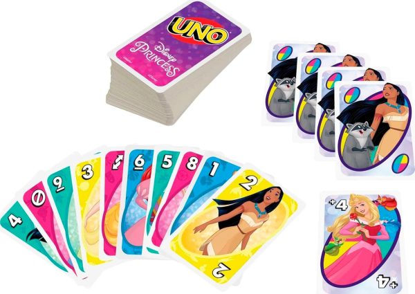 ⁦UNO® Disney Princesses Matching Card Game, 112 Cards for Players 7 Years Old & Up⁩ - الصورة ⁦5⁩