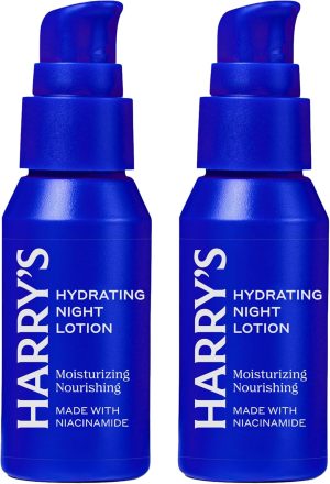 Harry's Hydrating Night Lotion, Night Moisturiser for Face, Lightweight 50ml, 2 Pack