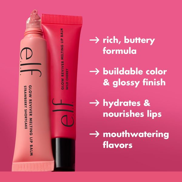 ⁦e.l.f. Glow Reviver Melting Lip Balm, Tinted Formula, With Shea Butter & Hyaluronic Acid, Vegan & Cruelty-Free, Yummy Gummy⁩ - الصورة ⁦3⁩