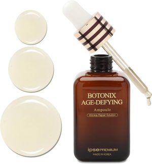 IPSE Premium Botonix Ampoule Face & Neck Serum 60ml - Korean Skin Care Anti Aging Facial Brightening Serum - Reduce Fine Line, Wrinkle with SNAP-8 Complex & 24k Gold