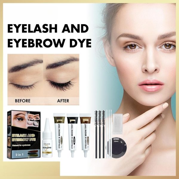 ⁦JDLYEVER Eyebrow and Eyelash Tinting Kit Long-Lasting Color Smudge-Proof and Water-Resistant Easy-to-Apply, 2 in 1 Eyelash and Eyebrow Dyeing Set Anti-Sweat and No Smudge Safe and Gentle (black)⁩ - الصورة ⁦7⁩