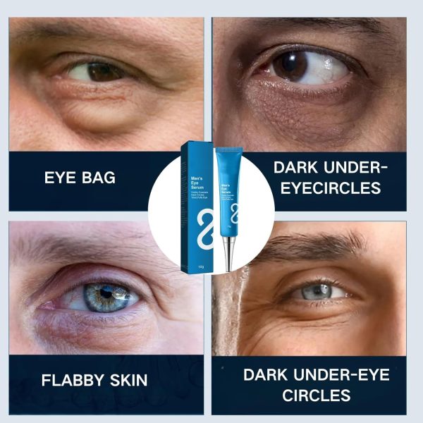 ⁦Azonee Eye Serum For Men, Caffeine Eye Cream for Instant Tightening, Lifting & Firming, Anti-Wrinkle Hyaluronic Acid Moisturizer, Kojic Acid Depuffing Eye Gel⁩ - الصورة ⁦6⁩