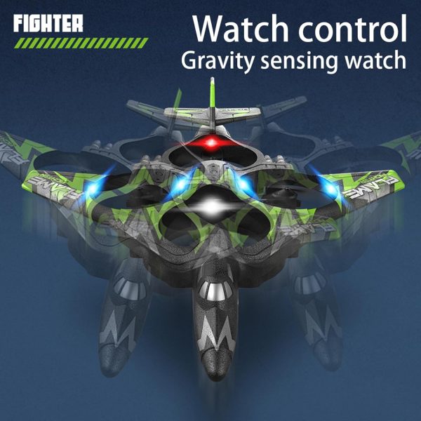 ⁦Labymos Remote Control Plane, 2.4Ghz Remote Control Foam Airplanes for Kids Boys Stunt with Gravity Sensing, LED Lights, 2 Battery⁩ - الصورة ⁦9⁩