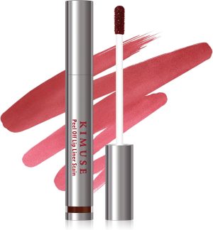 KIMUSE Peel Off Lip Liner Stain, Long Lasting Lip Tint Stain Peel Off, Waterproof, Transfer-Proof, Highly Pigmented Color Peel Off Lip Stain Liner, Matte Finish