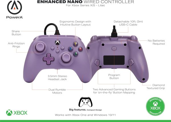 ⁦PowerA Nano Enhanced Wired Controller for Xbox Series X|S - Lilac⁩ - الصورة ⁦10⁩