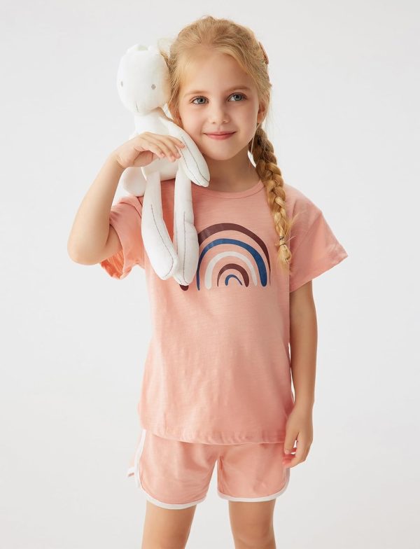 ⁦SEAUR Baby Boys Girls Shorts Tops Set Cotton Toddler Short Sleeve T-Shirt Solid Color Summer Outfit Clothes⁩ - الصورة ⁦2⁩