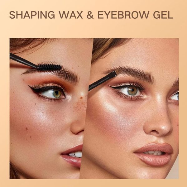 ⁦NALACAL 2-in-1 Eyebrow Makeup Kit with Waterproof Dark Brown Pomade, Shaping Wax, and Duo Brush – Define, Fill, and Style Your Brows with Clear Brow Gel for a Fluffy, Lifted Look⁩ - الصورة ⁦3⁩