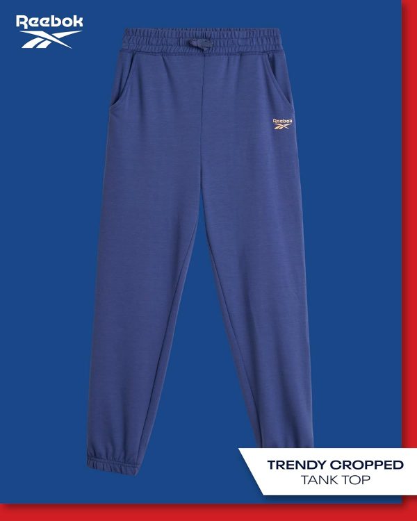 ⁦Reebok Girls' Active Leggings Set - 3 Piece Mesh Shirt, Capri Leggings, and Crop Cami Sports Bra - Summer Activewear (7-12)⁩ - الصورة ⁦4⁩