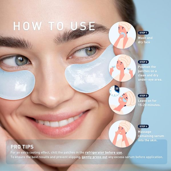 ⁦Enaskin Naturals Under Eye Patches for Dark Circles: 30 Pairs Retinol Collagen Eye Gels Mask - Reduce Wrinkles Puffy & Bags - Skin Treatment Pads - Anti Aging Moisturizer For Women Gift (Blue)⁩ - الصورة ⁦6⁩