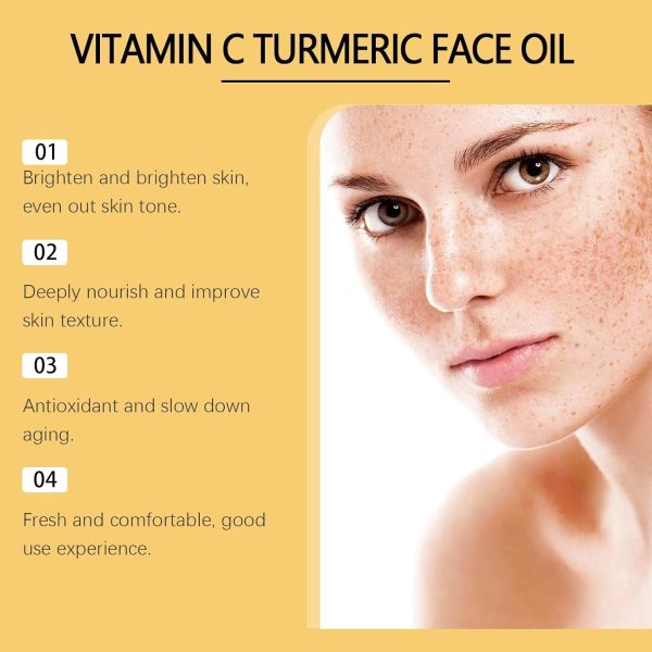 ⁦Azonee Glow Vitamin C & Turmeric Face Oil, Brightening Anti-Aging Serum, Hydrating Facial Oil for Dark Spots, Fine Lines, and Wrinkles (1 FI.Oz)⁩ - الصورة ⁦6⁩