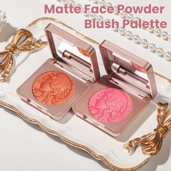⁦NALACAL 2-Piece Embossed Smooth Powder Blush Palette – Vibrant Orange and Pink Blushers for Flawless Cheeks, Featuring Matte Finish and Rich Pigmentation for Stunning Makeup Looks⁩ - الصورة ⁦7⁩