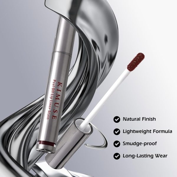 ⁦KIMUSE Peel Off Lip Liner Stain, Long Lasting Lip Tint Stain Peel Off, Waterproof, Transfer-Proof, Highly Pigmented Color Peel Off Lip Stain Liner, Matte Finish⁩ - الصورة ⁦3⁩