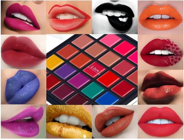 ⁦YARLADY 25 color Lipstick Lip Gloss Palette 24H Long-lasting moisturizing Waterproof matte Lip Palette Makeup,Pigmented Festival Halloween Body Face Paint Matte Lipstick Set⁩ - الصورة ⁦4⁩