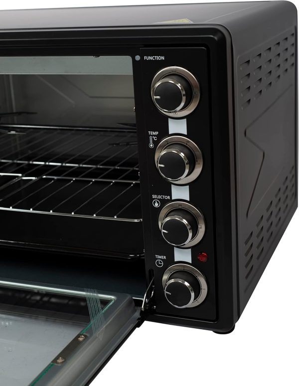 ⁦Techno Best Electric Oven with Convection Function, 60 Liter Capacity, Black⁩ - الصورة ⁦4⁩