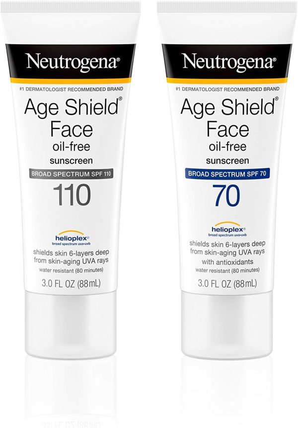 ⁦Neutrogena Age Shield Anti-Oxidant Sunscreen Face Lotion with Broad Spectrum SPF 70 (3fl. oz)⁩ - الصورة ⁦8⁩
