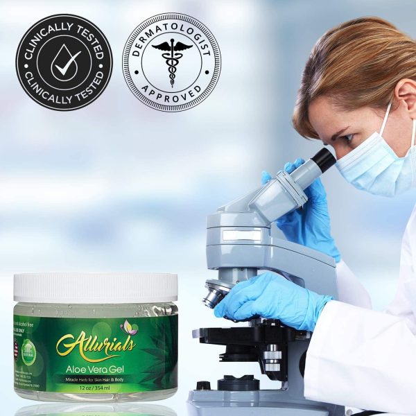 ⁦All Natural Aloe Vera Gel: Pure Aloe Vera Gelly from Organic Cold Pressed Aloe - Hydrates & Heals Dry, Itchy & Damaged Skin - Acne, Sunburn, Rash & Dandruff Relief - Fragrance & Alcohol Free - 350ml⁩ - الصورة ⁦6⁩