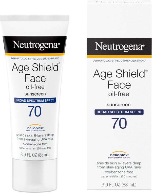 ⁦Neutrogena Age Shield Anti-Oxidant Sunscreen Face Lotion with Broad Spectrum SPF 70 (3fl. oz)⁩ - الصورة ⁦3⁩