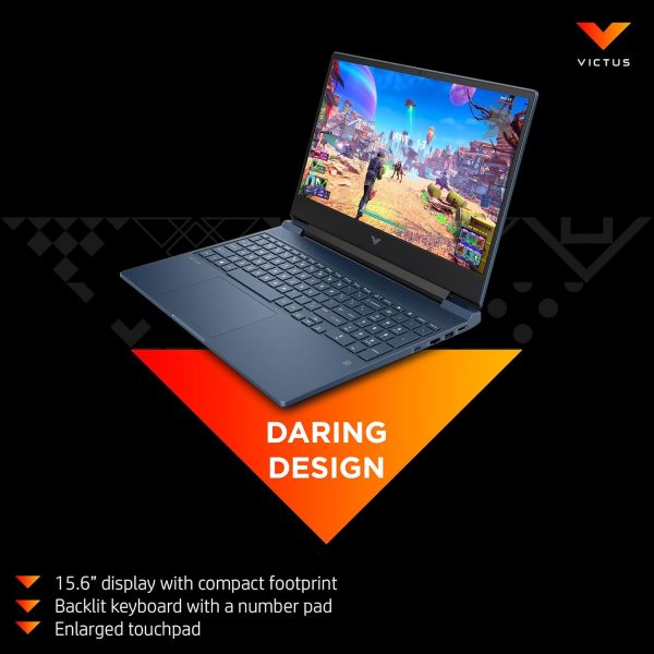 ⁦HP Victus Gaming Laptop 15-fa1099ne, 15.6" FHD, 13th Gen Intel® Core™ i5, 8GB RAM, 512GB SSD, 4GB NVIDIA® GeForce RTX™ 2050 Graphics, Windows 11 Home, En -Ar KB, Performance blue - [8H9F6EA]⁩ - الصورة ⁦4⁩