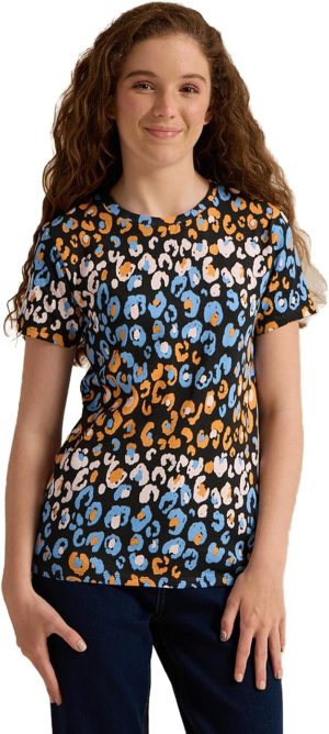 REDTAG Senior Girls Multicolour Printed T-Shirt