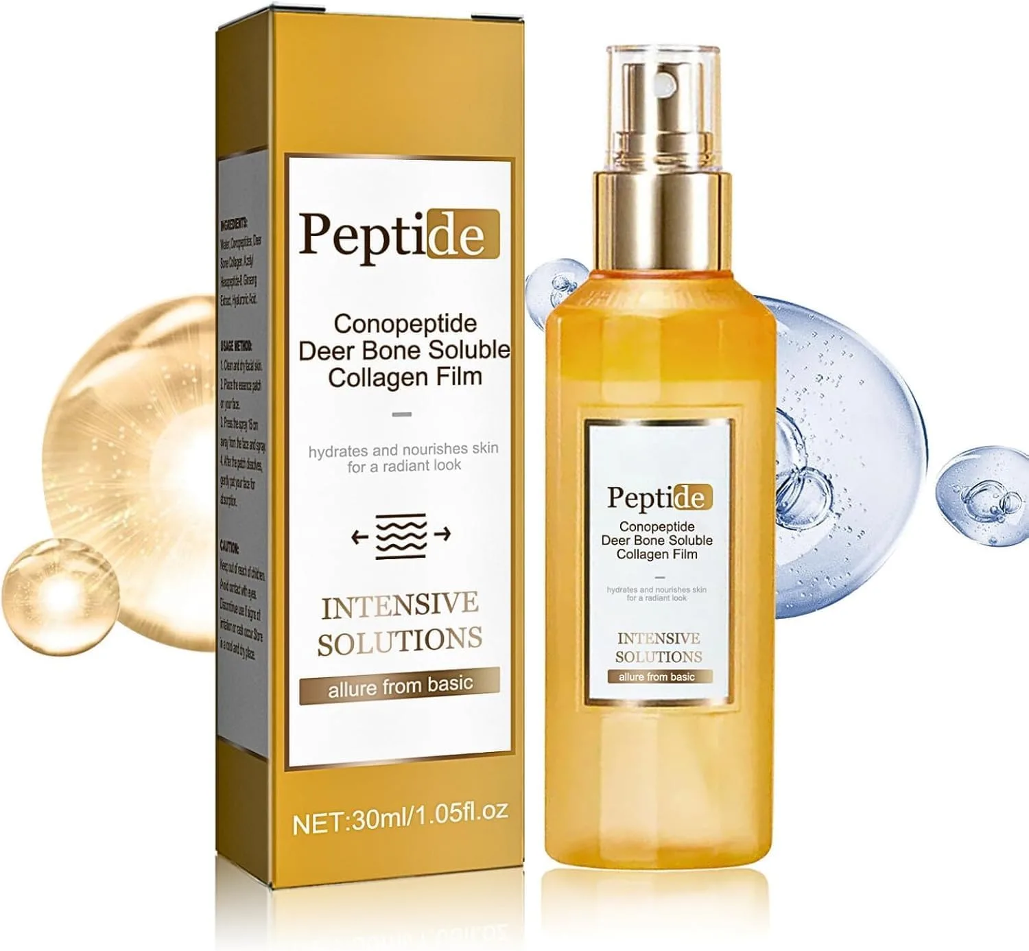 Azonee Collagen Peptide Serum for Face - Anti-Wrinkle, Moisturizing & Firming Skin, Korean Skincare