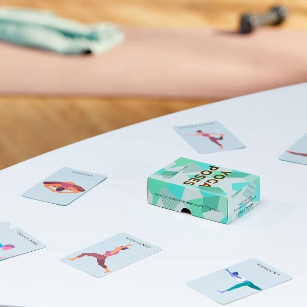 ⁦Gift Republic GR490055 100 Yoga Poses Cards, Green, one Size⁩ - الصورة ⁦5⁩