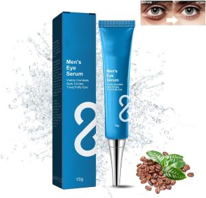 Azonee Eye Serum For Men, Caffeine Eye Cream for Instant Tightening, Lifting & Firming, Anti-Wrinkle Hyaluronic Acid Moisturizer, Kojic Acid Depuffing Eye Gel