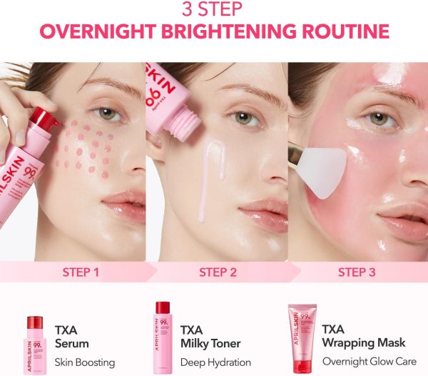 ⁦APRILSKIN TXA Niacinamide 99 Overnight Wrapping Mask | 99% High-Purity TXA+Niacinamide for Uneven Skin Tone | Overnight Skin Booster for Toning Care, Firming & Pore Care | 80ml, 2.70 fl.oz.⁩ - الصورة ⁦7⁩
