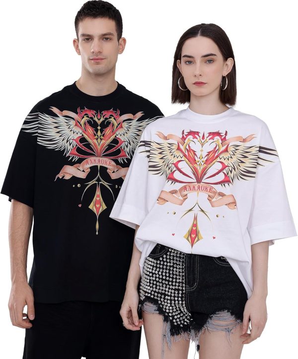 ⁦T-Shirts Oversized Love Wing Unisex Graphic Tee Tops⁩ - الصورة ⁦4⁩