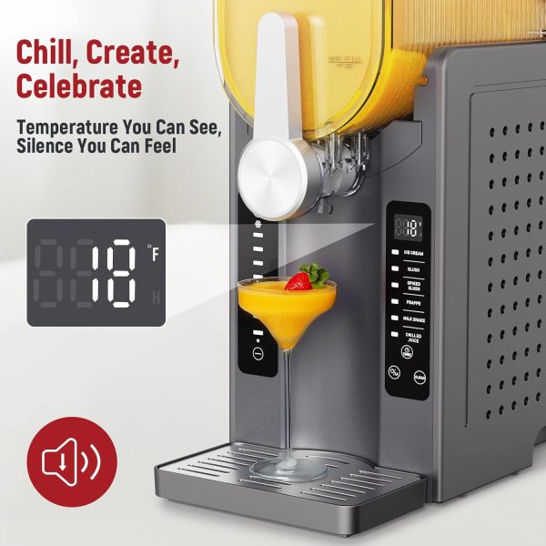 ⁦Slushie Machine: No Ice Needed All-in-One Slushy Maker for Home, Real-Time Temp Display, Auto-Clean, 6 Preset | Frozen Margaritas, Cocktails, Frappés, Ice Cream, Smoothies, Milkshakes,Summer Parties⁩ - الصورة ⁦6⁩