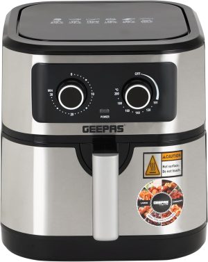 Geepas Vortex 7L Air Fryer GAF37506 - Convection Air Fryer with LED Touchscreen, 30 Minutes Timer & Non-Stick Basket - Oil Free, 2 Years Warranty, 1800W, Black