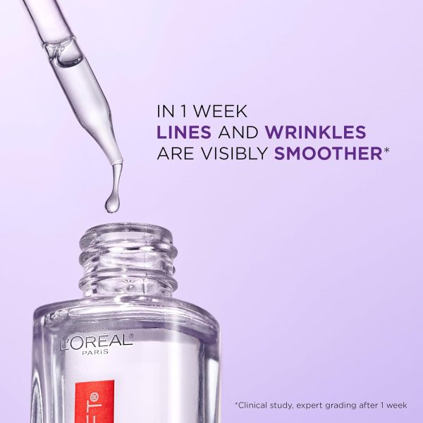 ⁦L'Oreal Paris Revitalift 1.5% Pure Hyaluronic Acid Face Serum, Hydrate & Reduce Wrinkles, Fragrance Free 1 oz⁩ - الصورة ⁦3⁩