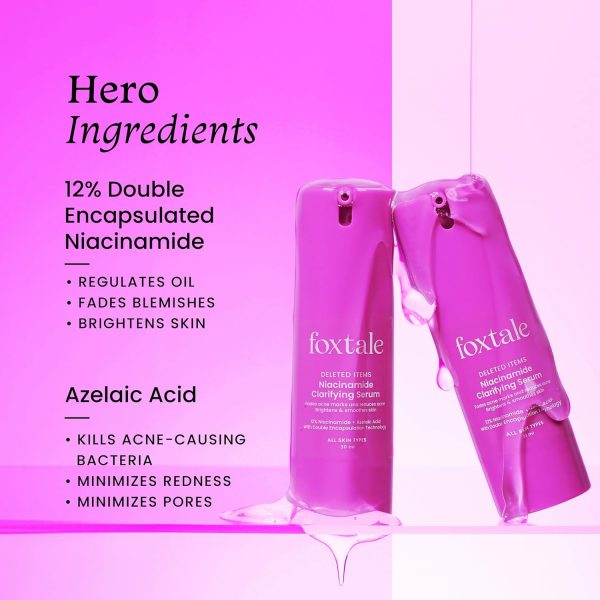 ⁦Foxtale 12% Niacinamide Face Serum with Azelaic Acid for Oil Control & Brightening | Reduces Acne, Blemishes & Acne Marks | Brightens & Smoothens Skin | Face Serum for Women & Men | 30 ml⁩ - الصورة ⁦6⁩